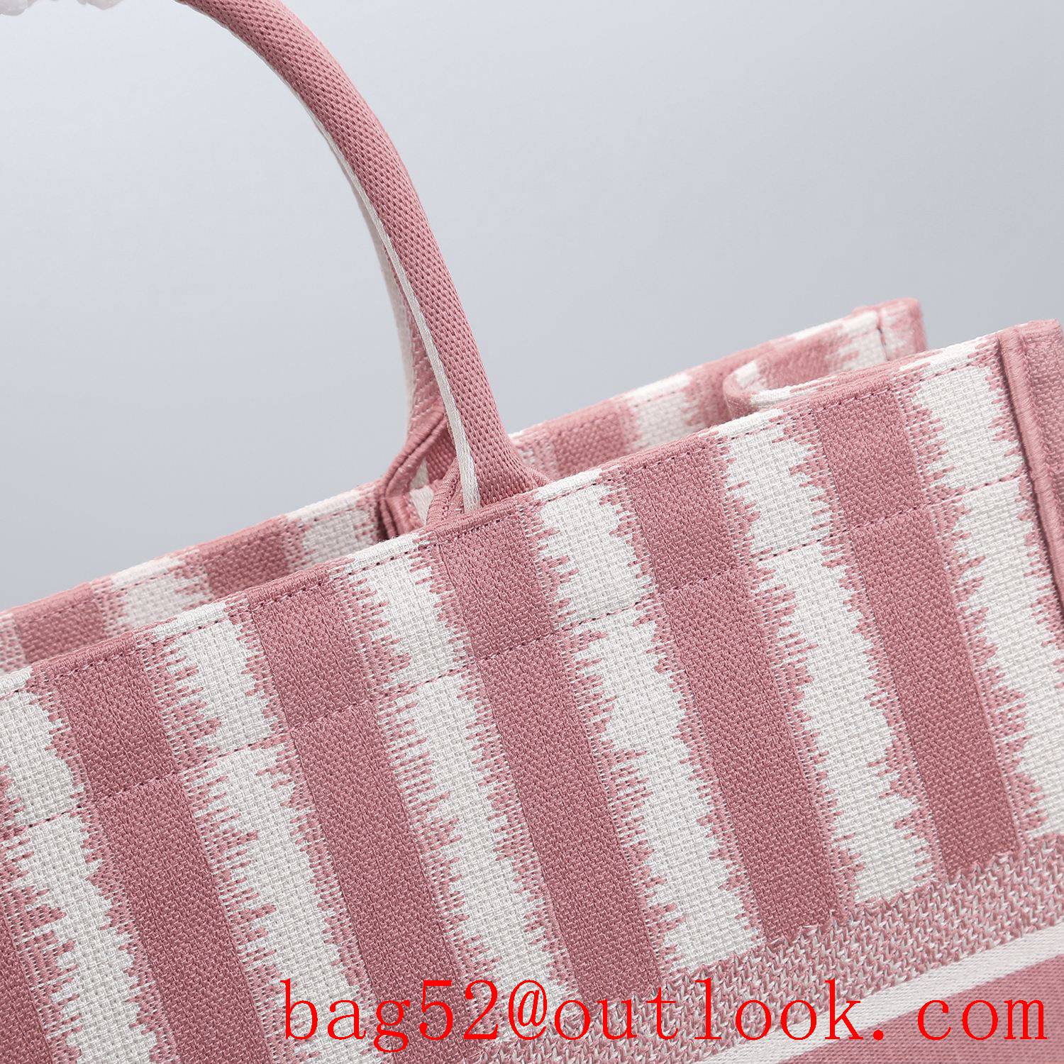 Dior big space stripes large pink tote lady bag