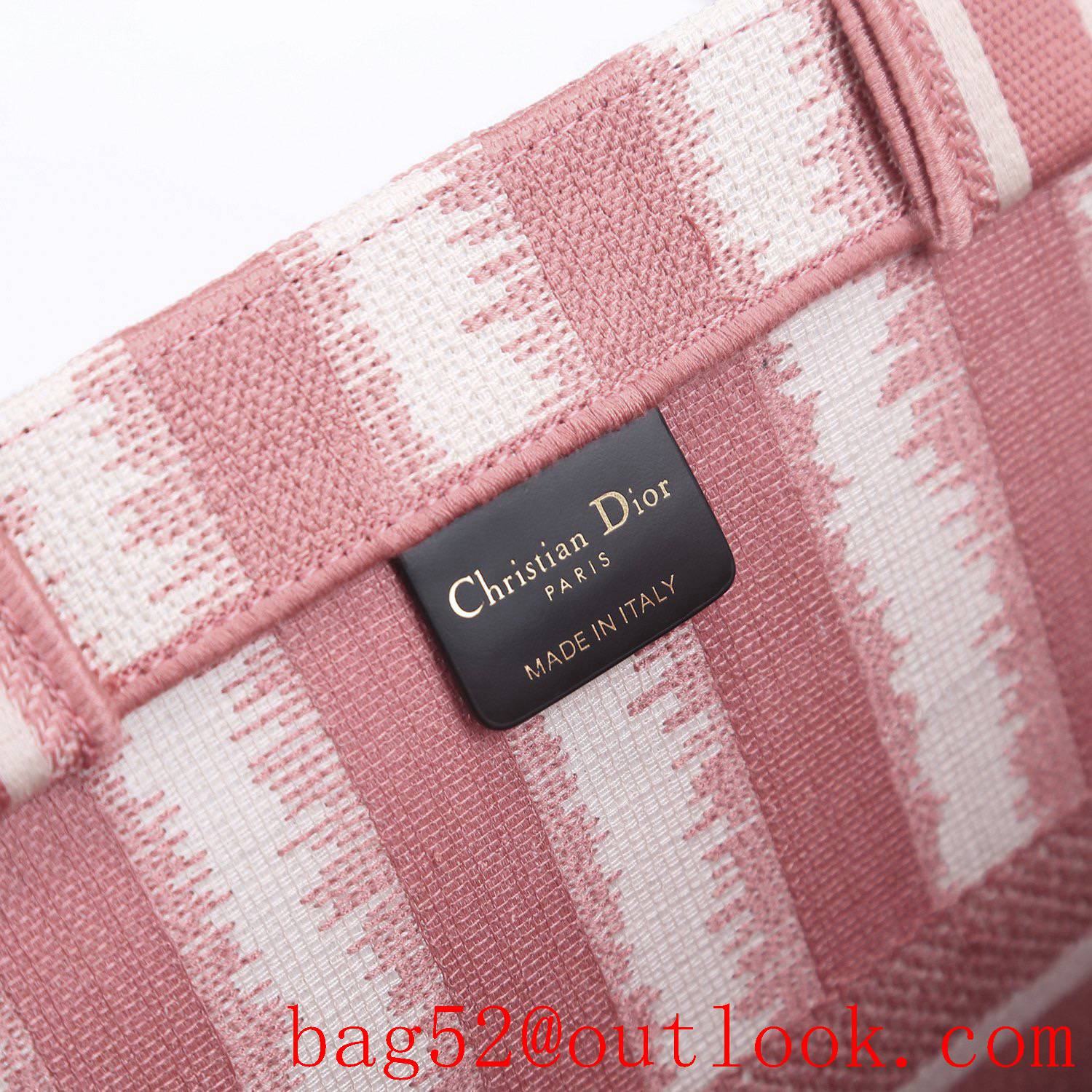 Dior big space stripes large pink tote lady bag