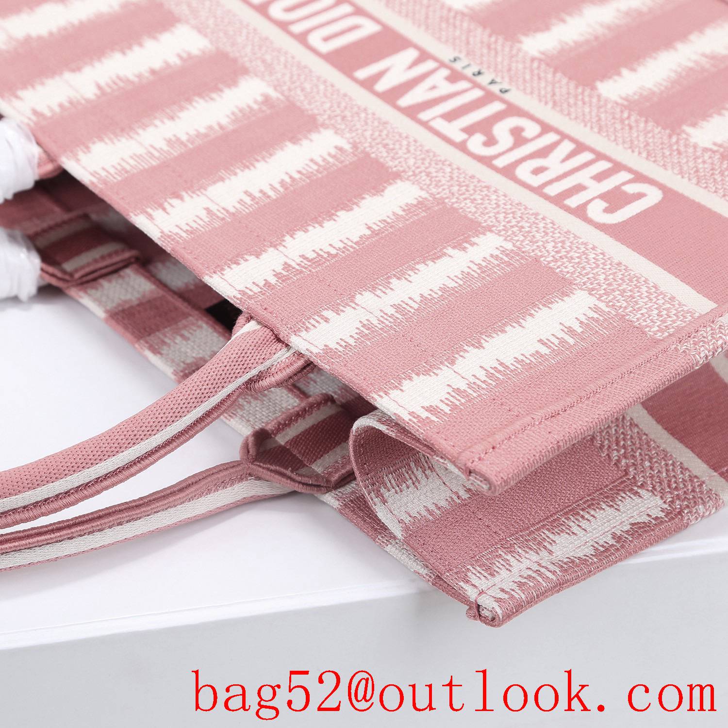 Dior small big space stripes pink tote lady bag