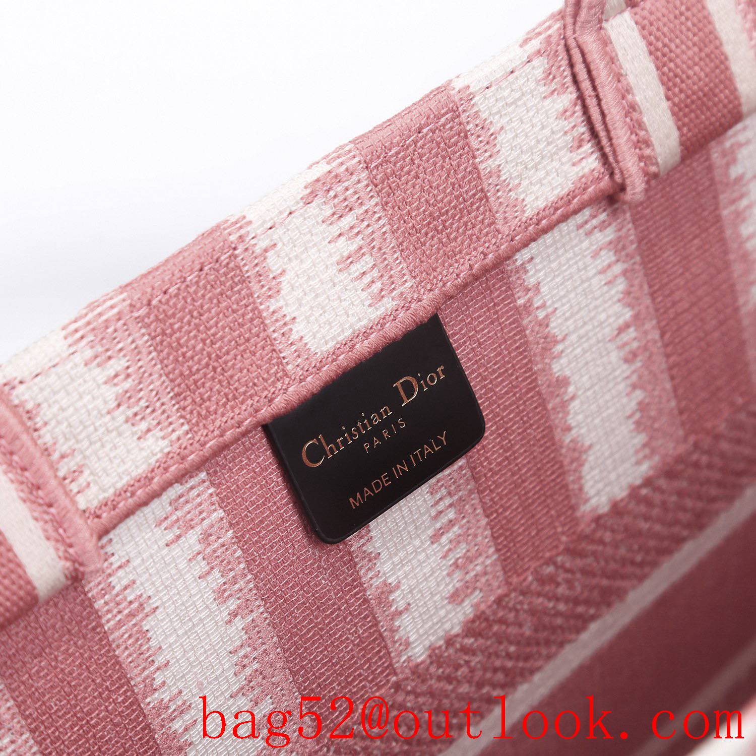 Dior small big space stripes pink tote lady bag