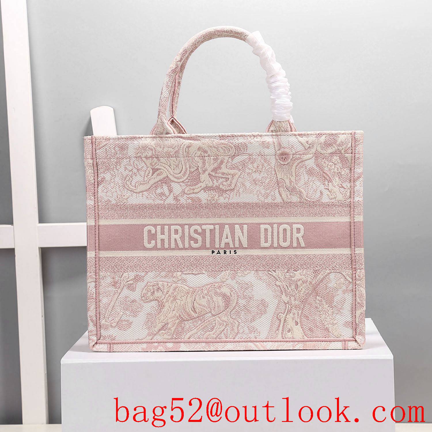 Dior medium pink tiger tote handbag lady bag