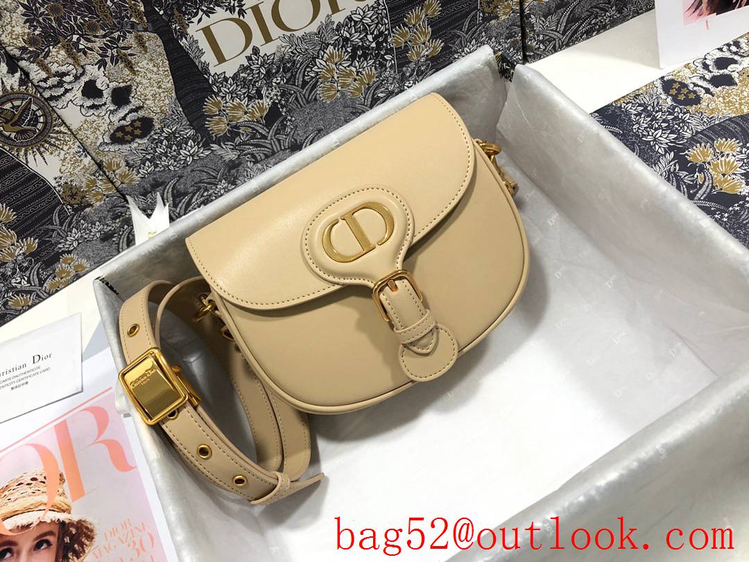 Dior bobby small plainweave cream shoulder leather bag