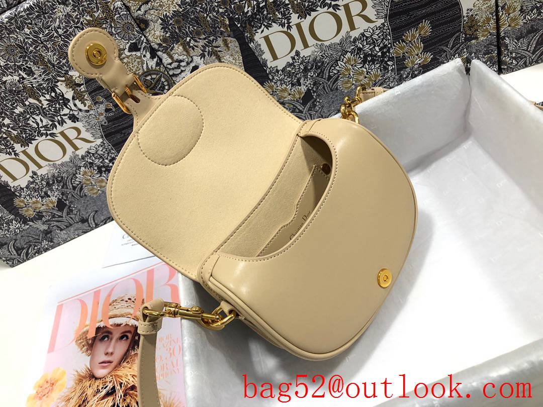 Dior bobby small plainweave cream shoulder leather bag