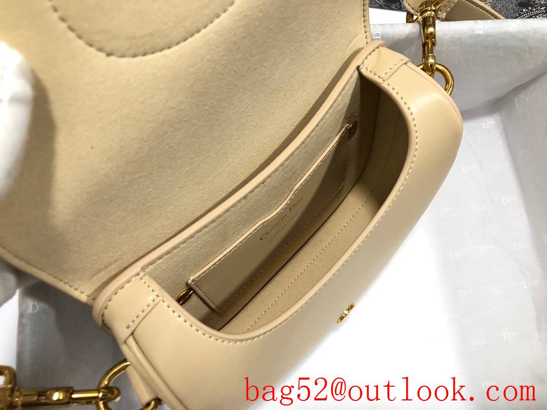 Dior bobby small plainweave cream shoulder leather bag