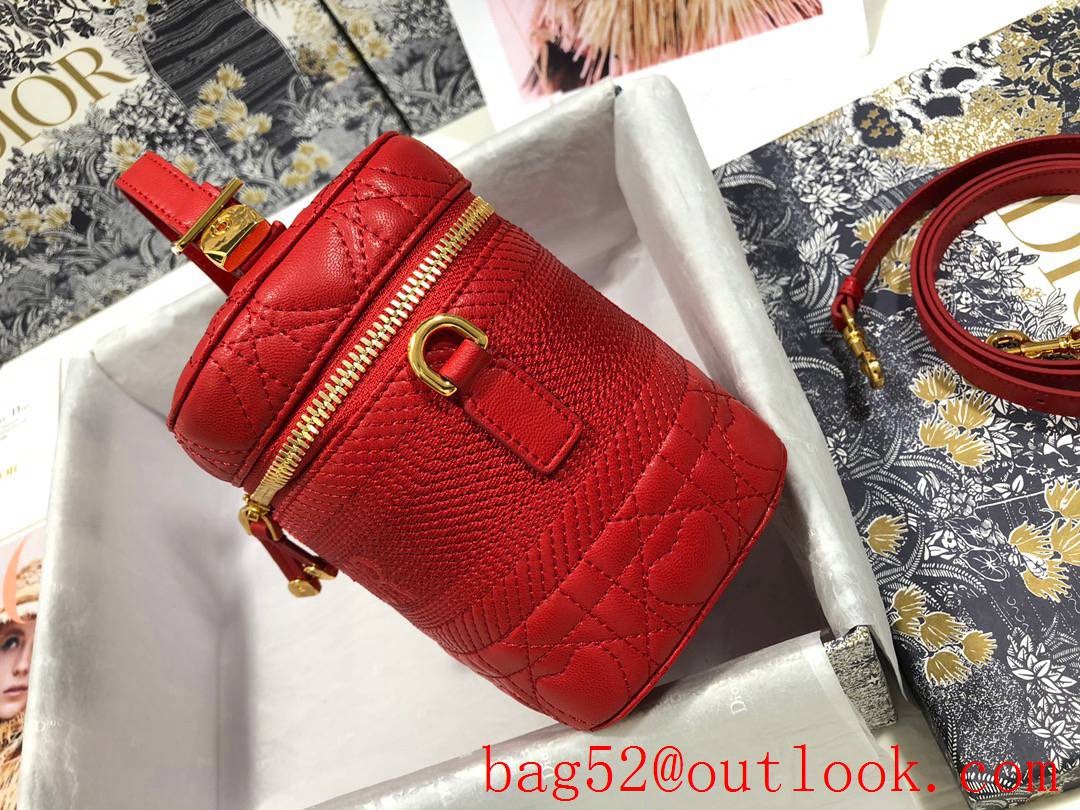 Dior Heart DiorTravel zippy tote crossbody shoulder handbag Embossed logo RED bag