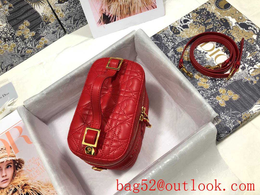 Dior Heart DiorTravel zippy tote crossbody shoulder handbag Embossed logo RED bag