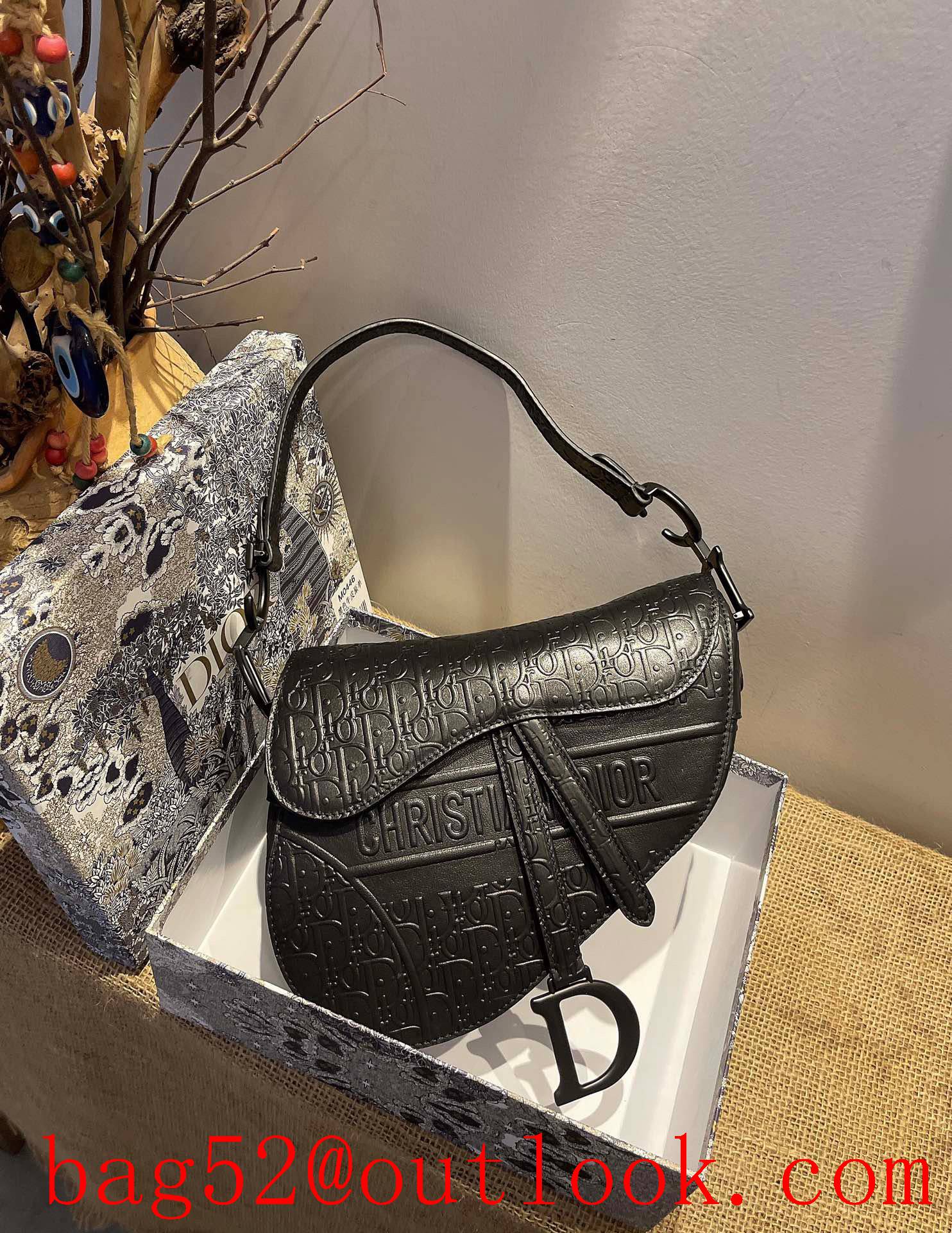 Dior Anti-IT medium saddle leather full body logo handbag shoulder crossbody bag