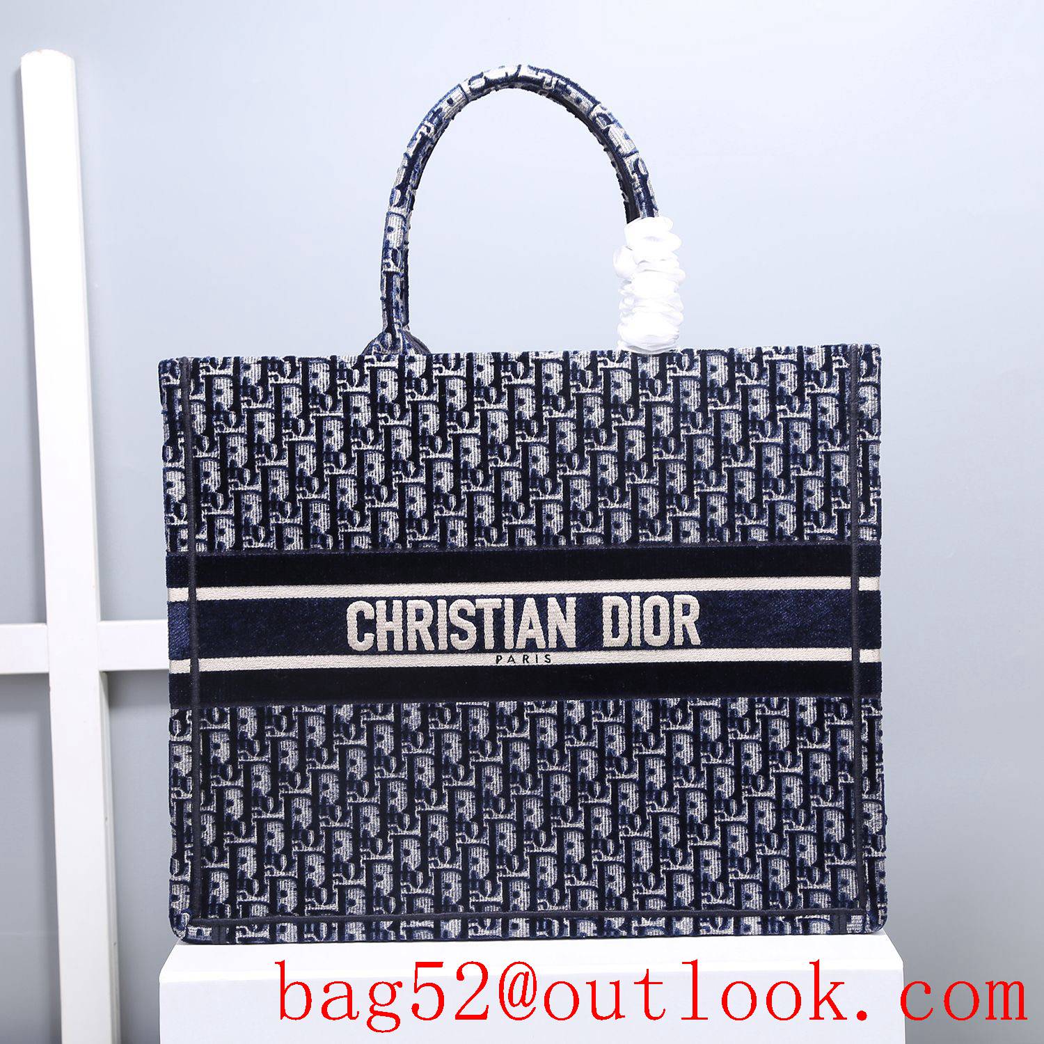 Dior large black Seasonal Presbyopia Velvet Oblique Print tote bag