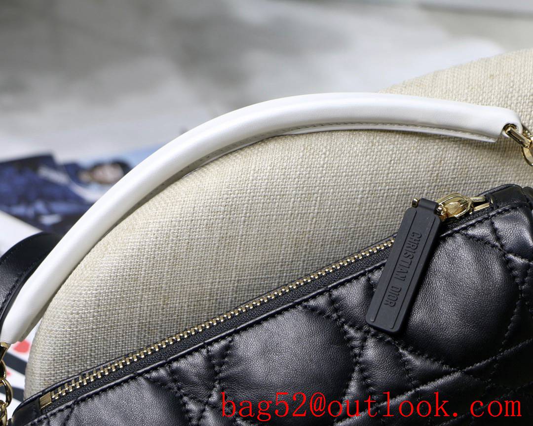 Dior Vibe shoulder black leather Sheepskin Cannage Top Thread Soft shoulder crossbody bag