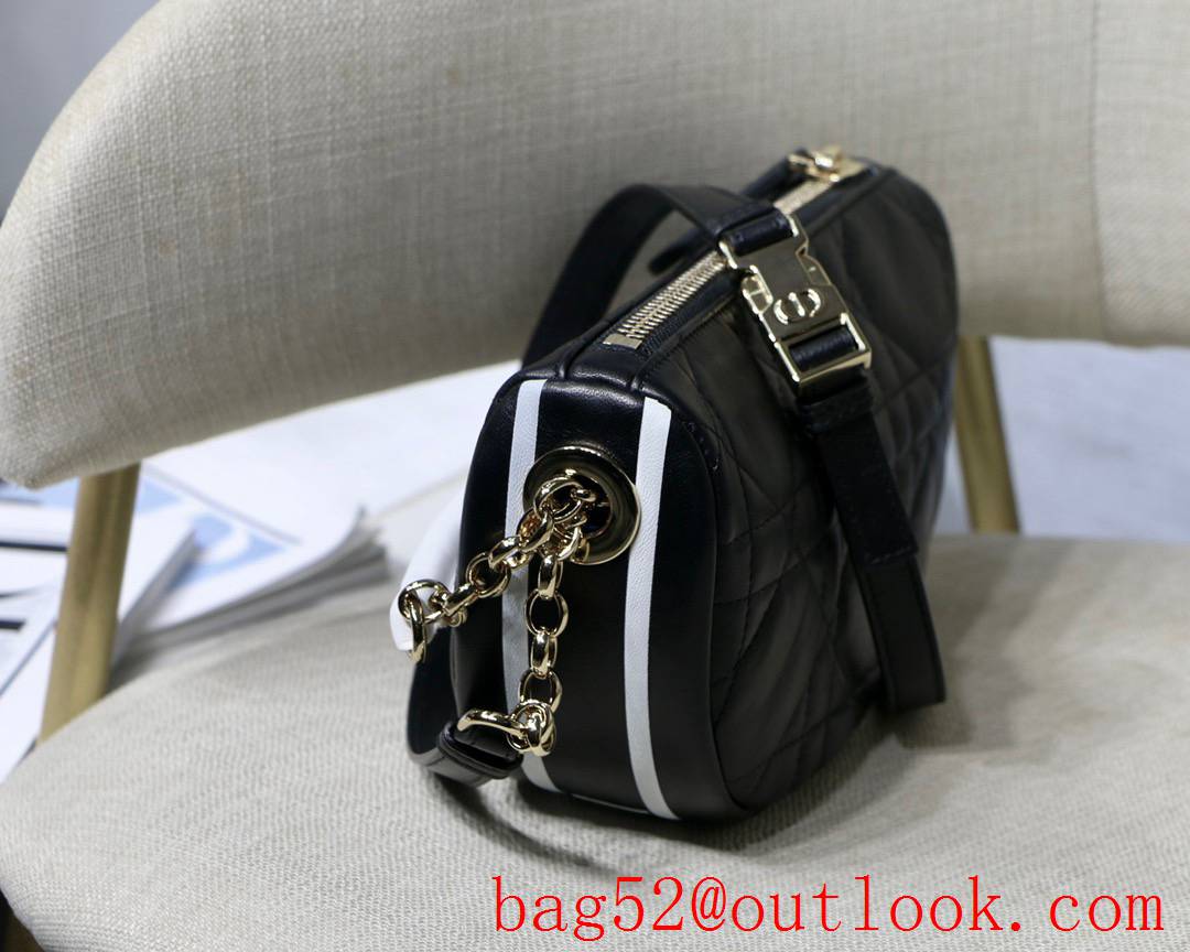 Dior Vibe shoulder black leather Sheepskin Cannage Top Thread Soft shoulder crossbody bag