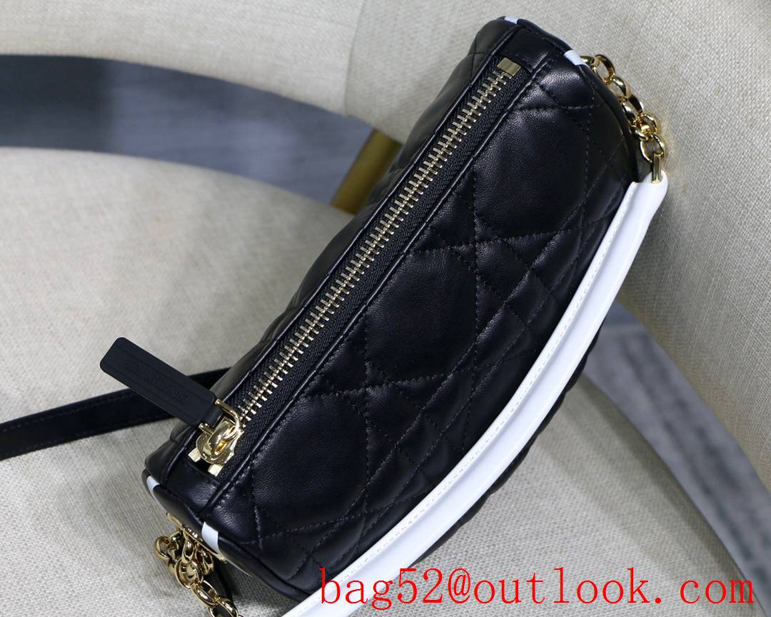 Dior Vibe shoulder black leather Sheepskin Cannage Top Thread Soft shoulder crossbody bag