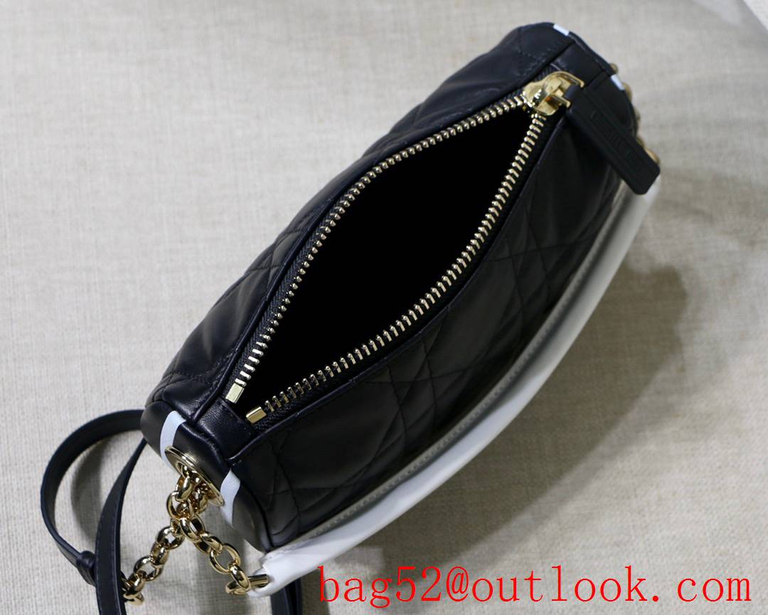 Dior Vibe shoulder black leather Sheepskin Cannage Top Thread Soft shoulder crossbody bag