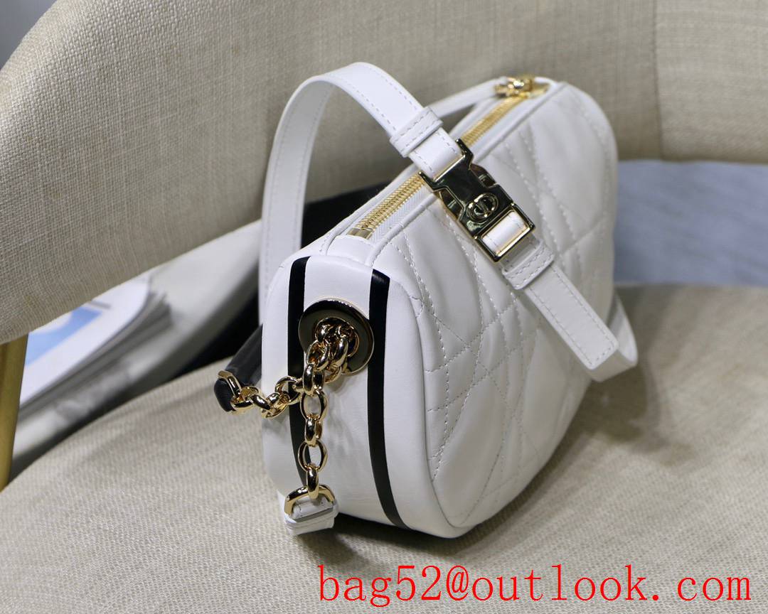 Dior Vibe shoulder white leather Sheepskin Cannage Top Thread Soft shoulder crossbody bag