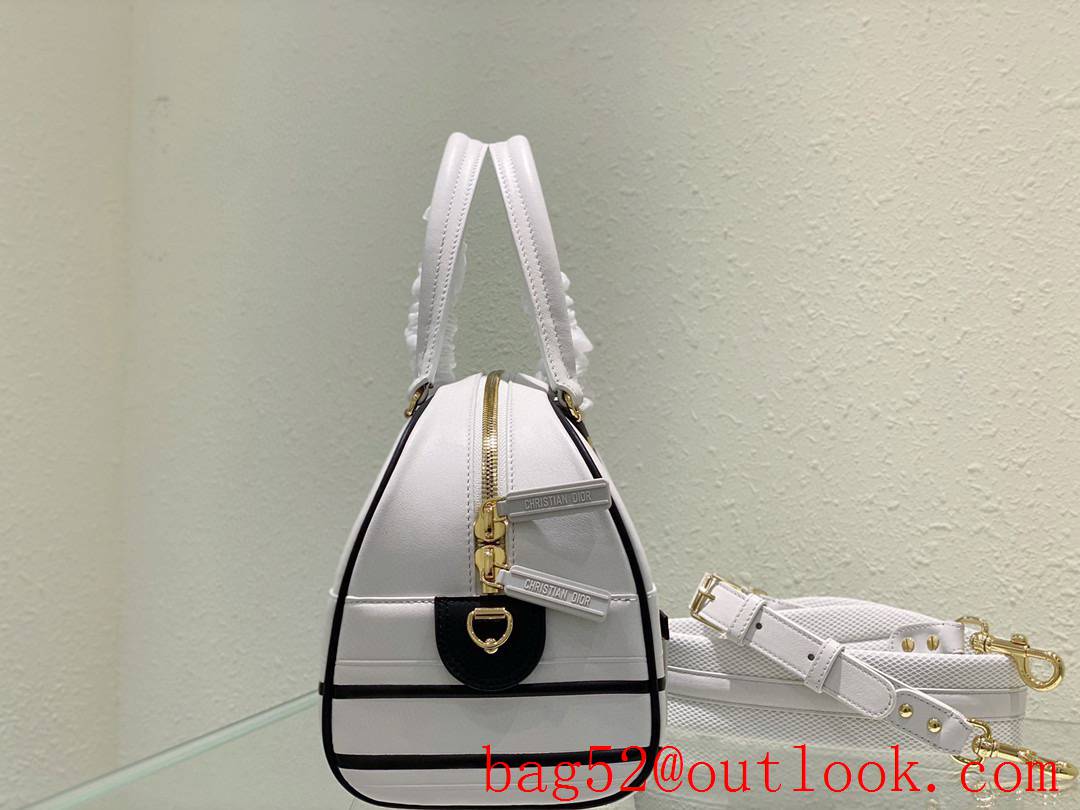 Dior vibe white large leather shoulder tote handbag