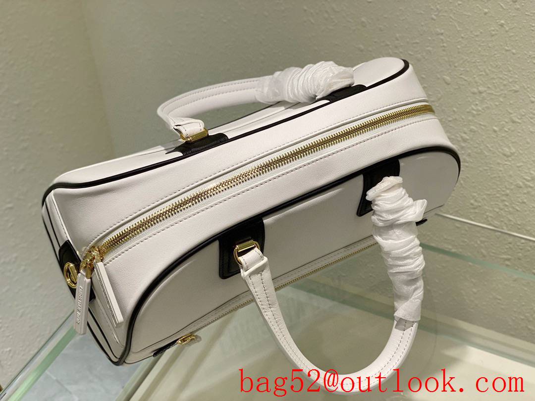 Dior vibe white large leather shoulder tote handbag