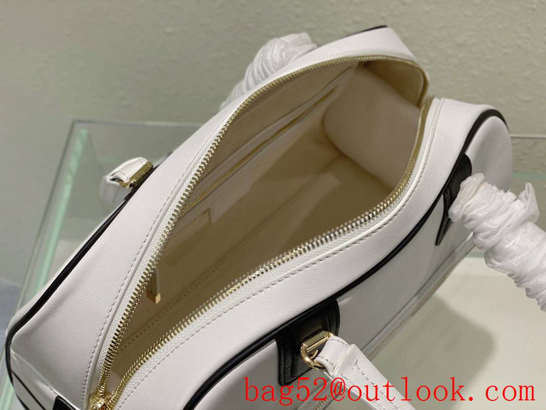 Dior vibe white large leather shoulder tote handbag