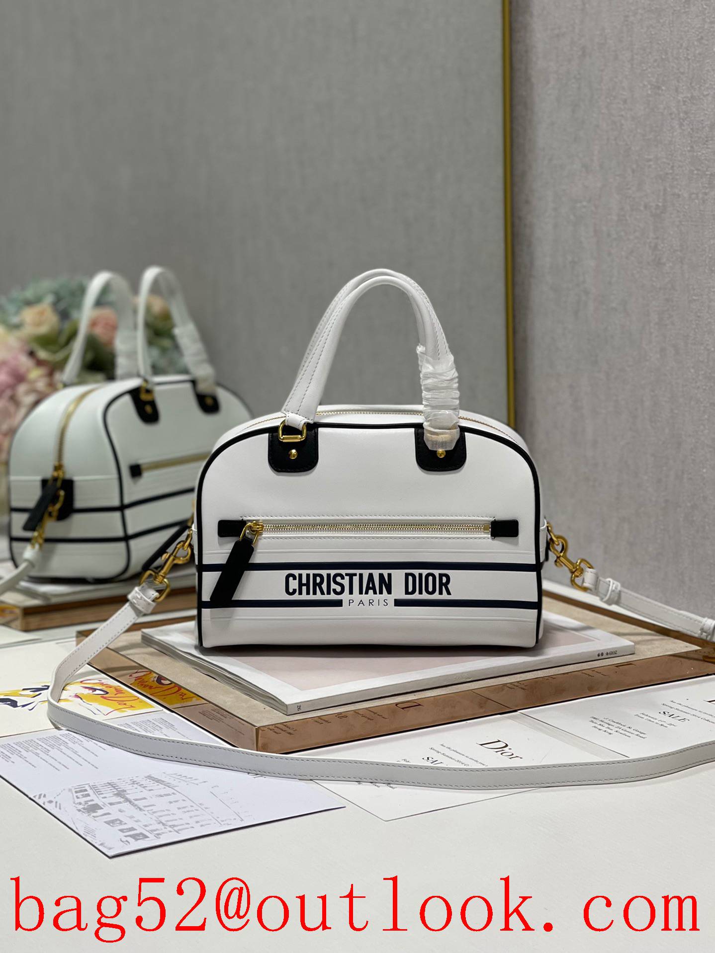 Dior cow leather shoulder Small plain weave crossbody white handbag bag