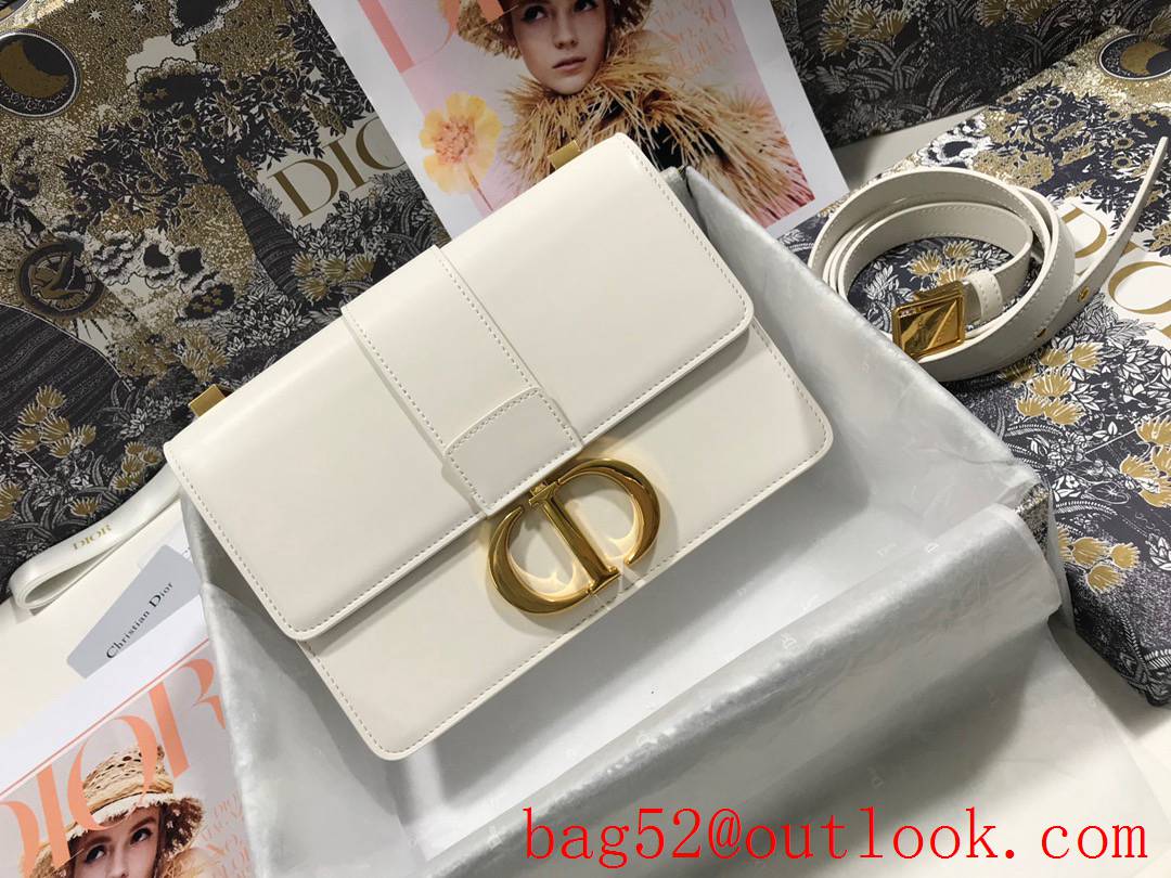 Dior Flat 30 Montaigne flap white Full leather inside and outside shoulder bag