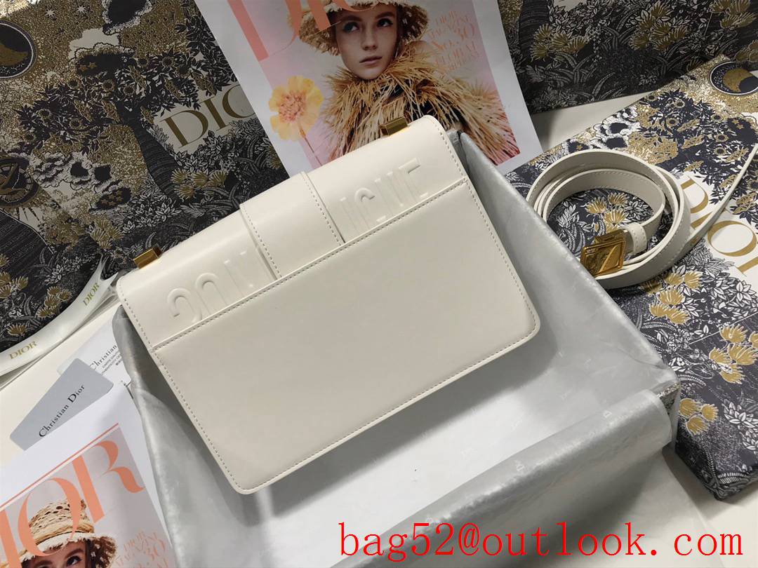 Dior Flat 30 Montaigne flap white Full leather inside and outside shoulder bag