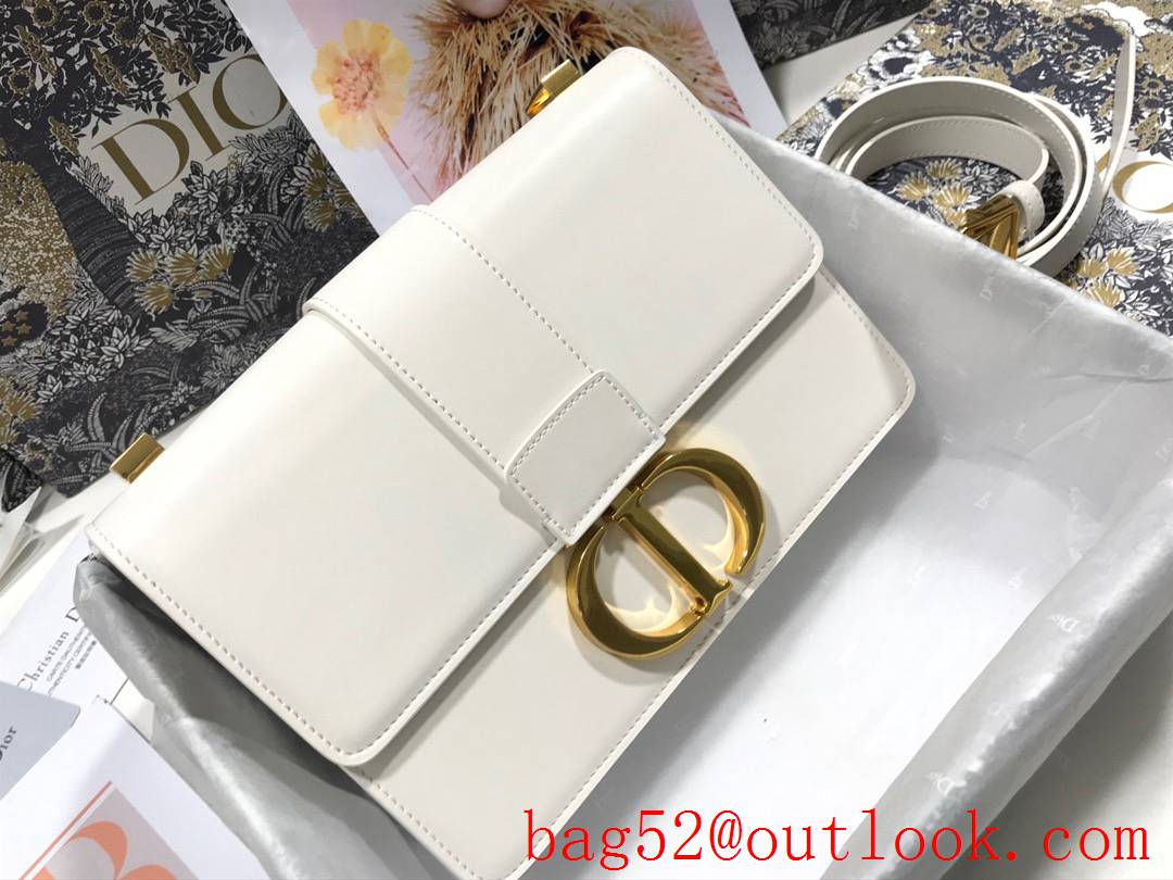 Dior Flat 30 Montaigne flap white Full leather inside and outside shoulder bag