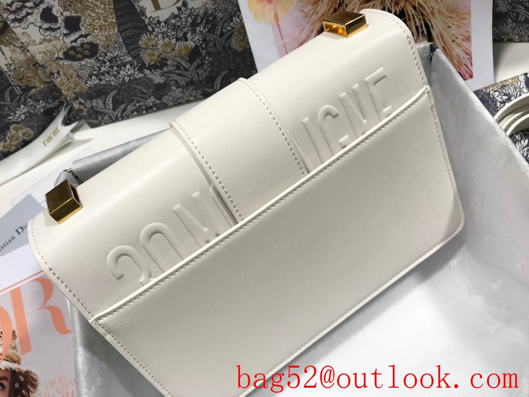 Dior Flat 30 Montaigne flap white Full leather inside and outside shoulder bag