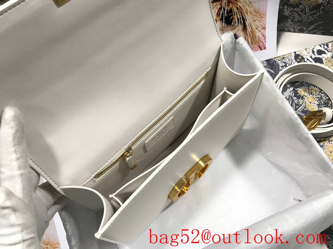 Dior Flat 30 Montaigne flap white Full leather inside and outside shoulder bag