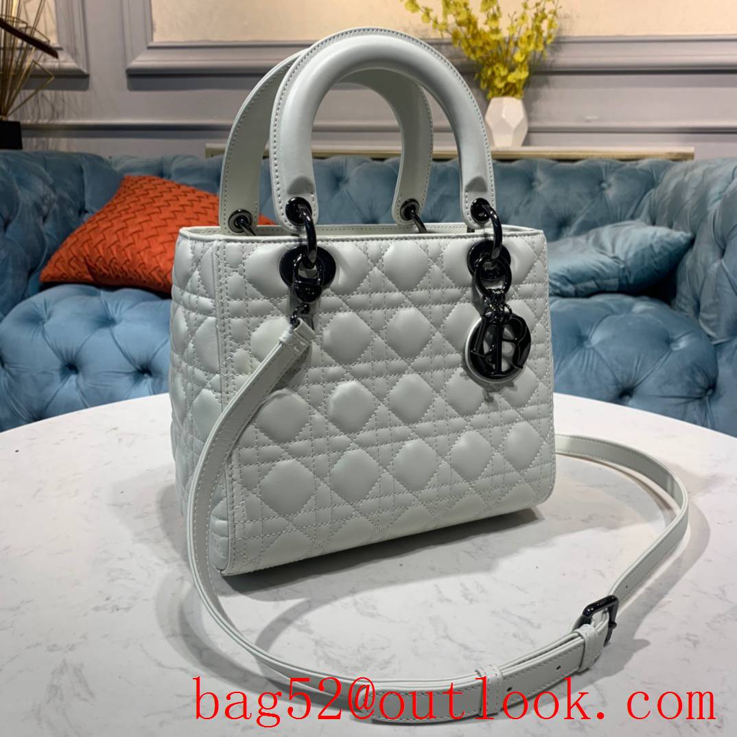 Dior Lamb Leather Cannage Stitch white tote ABC shoulder handbag bag