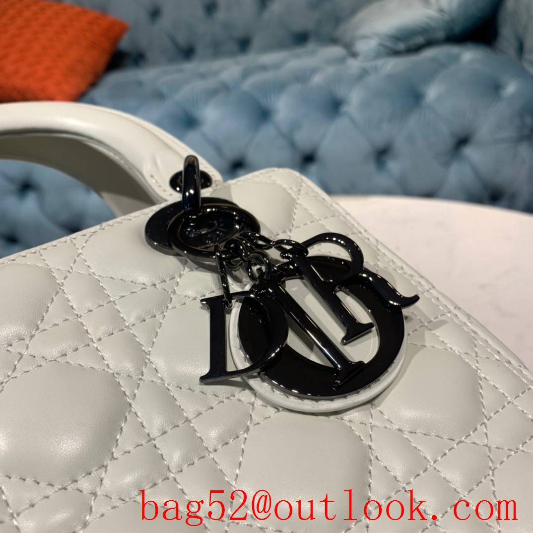 Dior Lamb Leather Cannage Stitch white tote ABC shoulder handbag bag