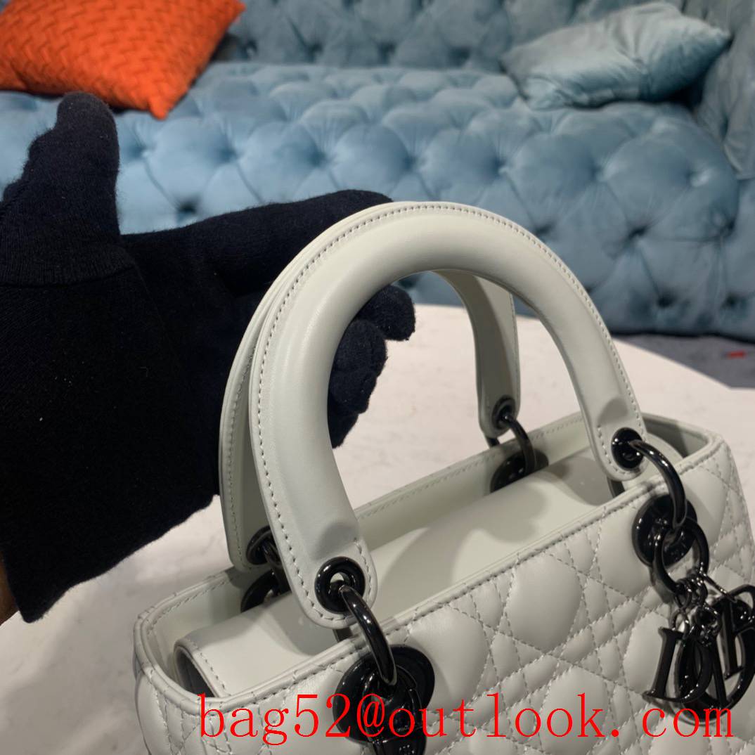 Dior Lamb Leather Cannage Stitch white tote ABC shoulder handbag bag