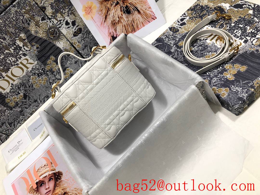 Dior Heart DiorTravel zippy tote crossbody shoulder handbag Embossed WHite cosmetic logo bag