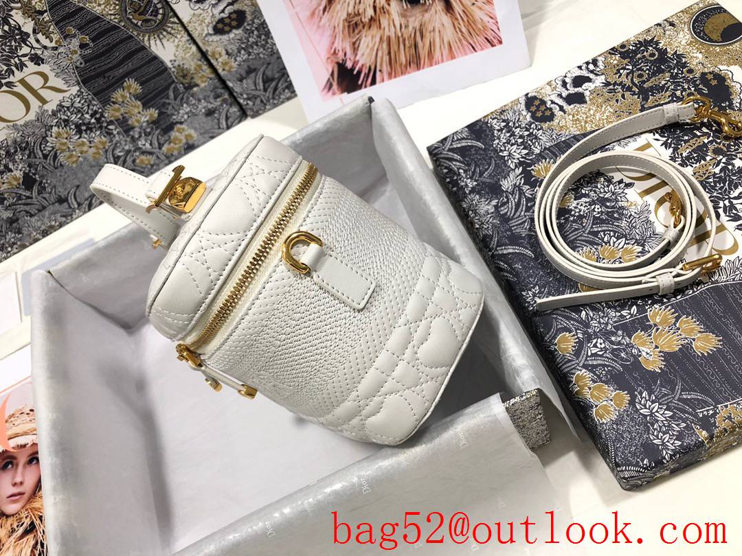 Dior Heart DiorTravel zippy tote crossbody shoulder handbag Embossed WHite cosmetic logo bag