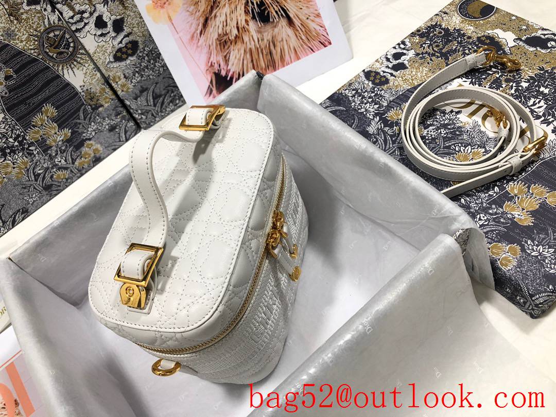 Dior Heart DiorTravel zippy tote crossbody shoulder handbag Embossed WHite cosmetic logo bag