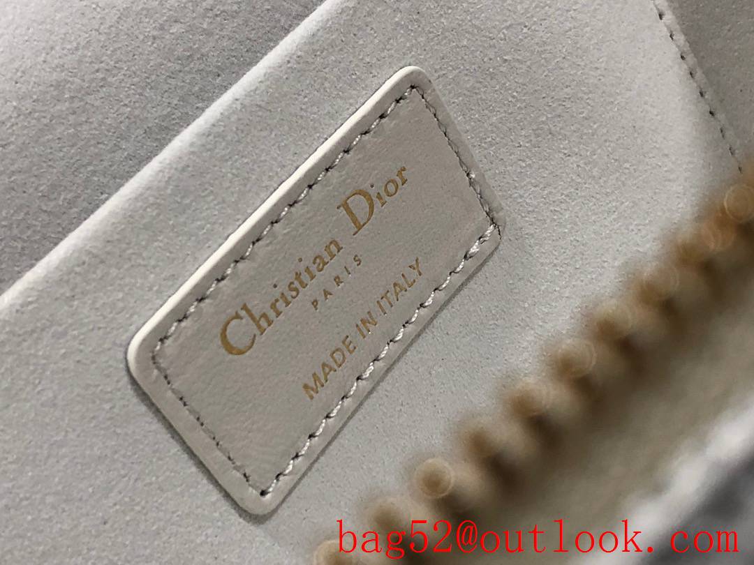 Dior Heart DiorTravel zippy tote crossbody shoulder handbag Embossed WHite cosmetic logo bag