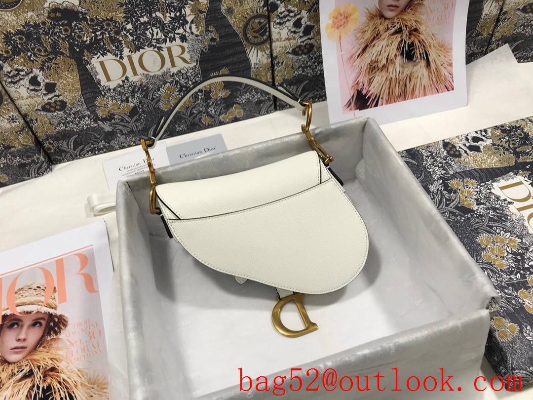 Dior palm pattern white medium saddle CD