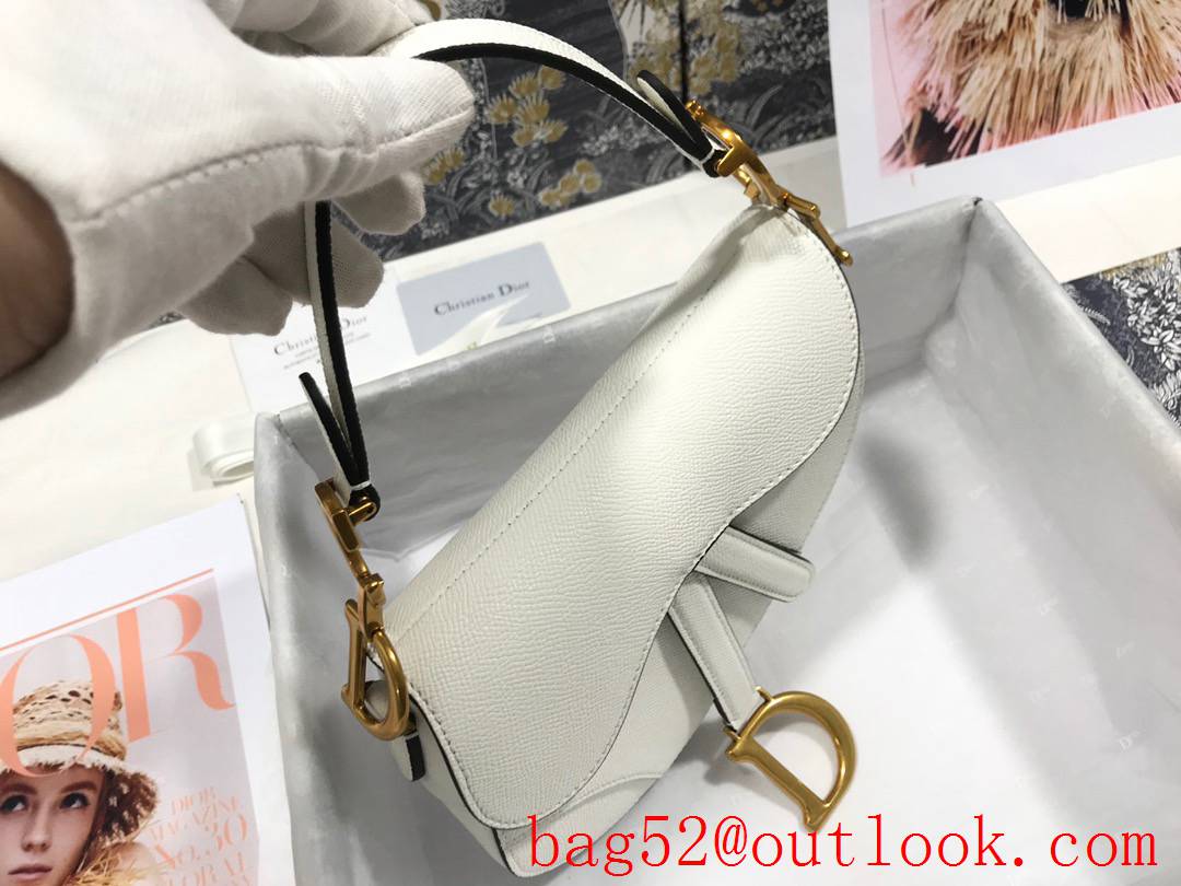 Dior palm pattern white medium saddle CD