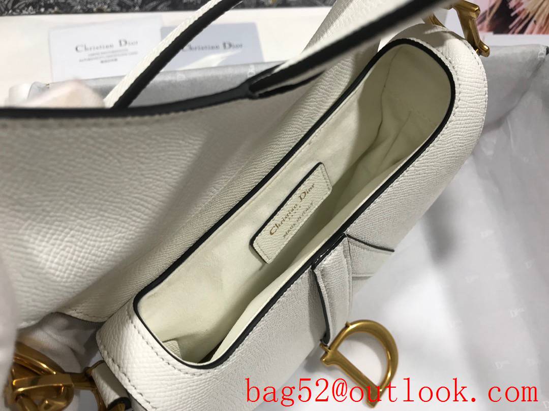 Dior palm pattern white medium saddle CD