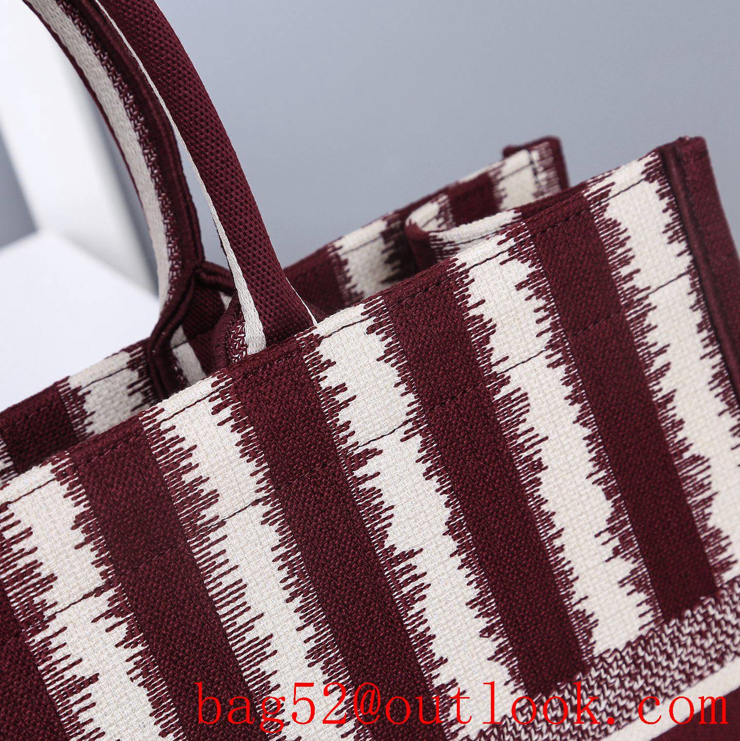 Dior Large Burgundy Stripes tote undeararm bag