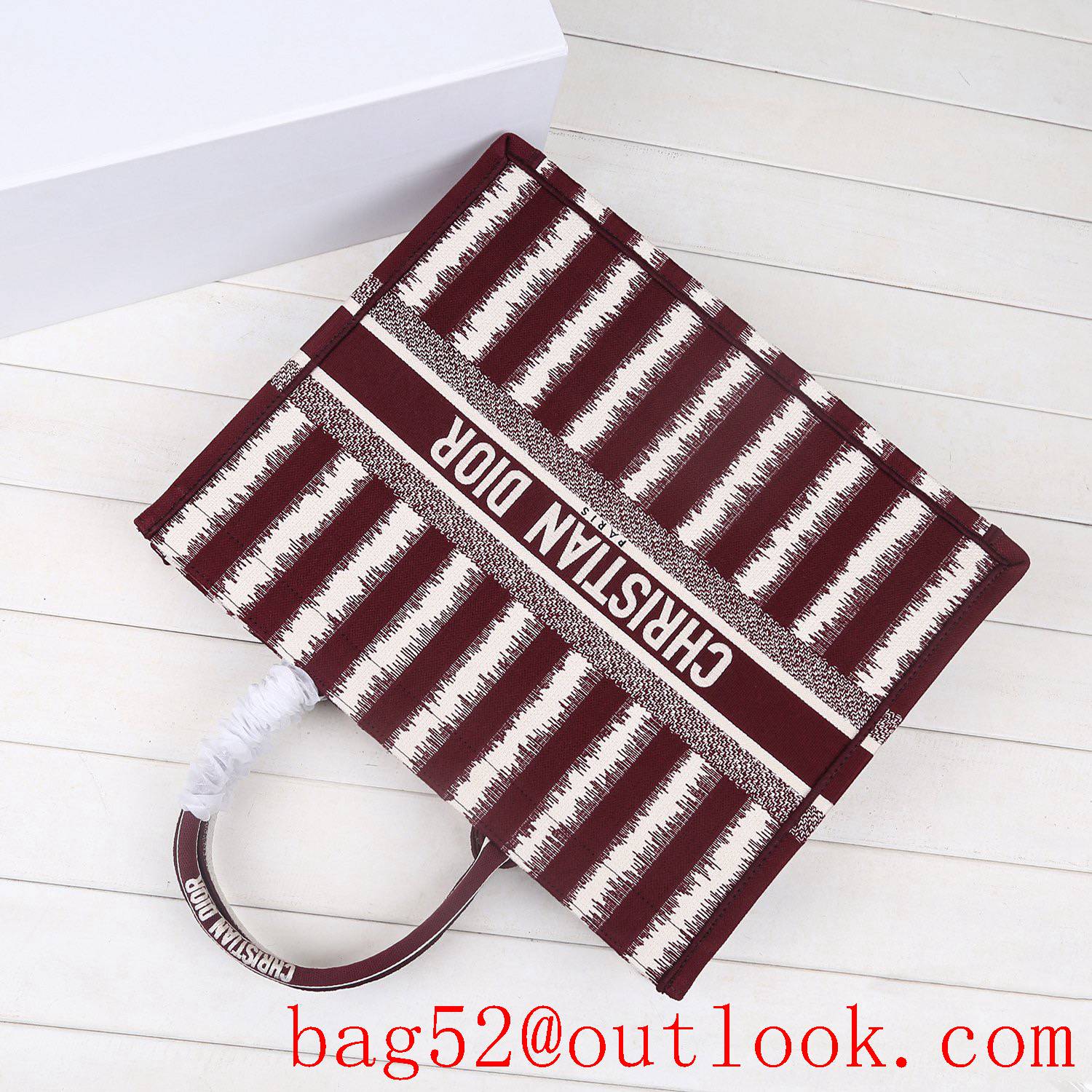 Dior Large Burgundy Stripes tote undeararm bag