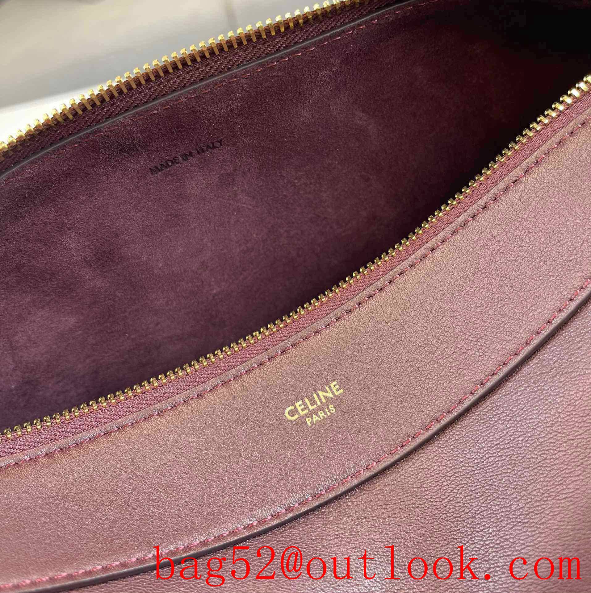 Celine romy medium soft calfskin handbag brown leather lining shoulder bag