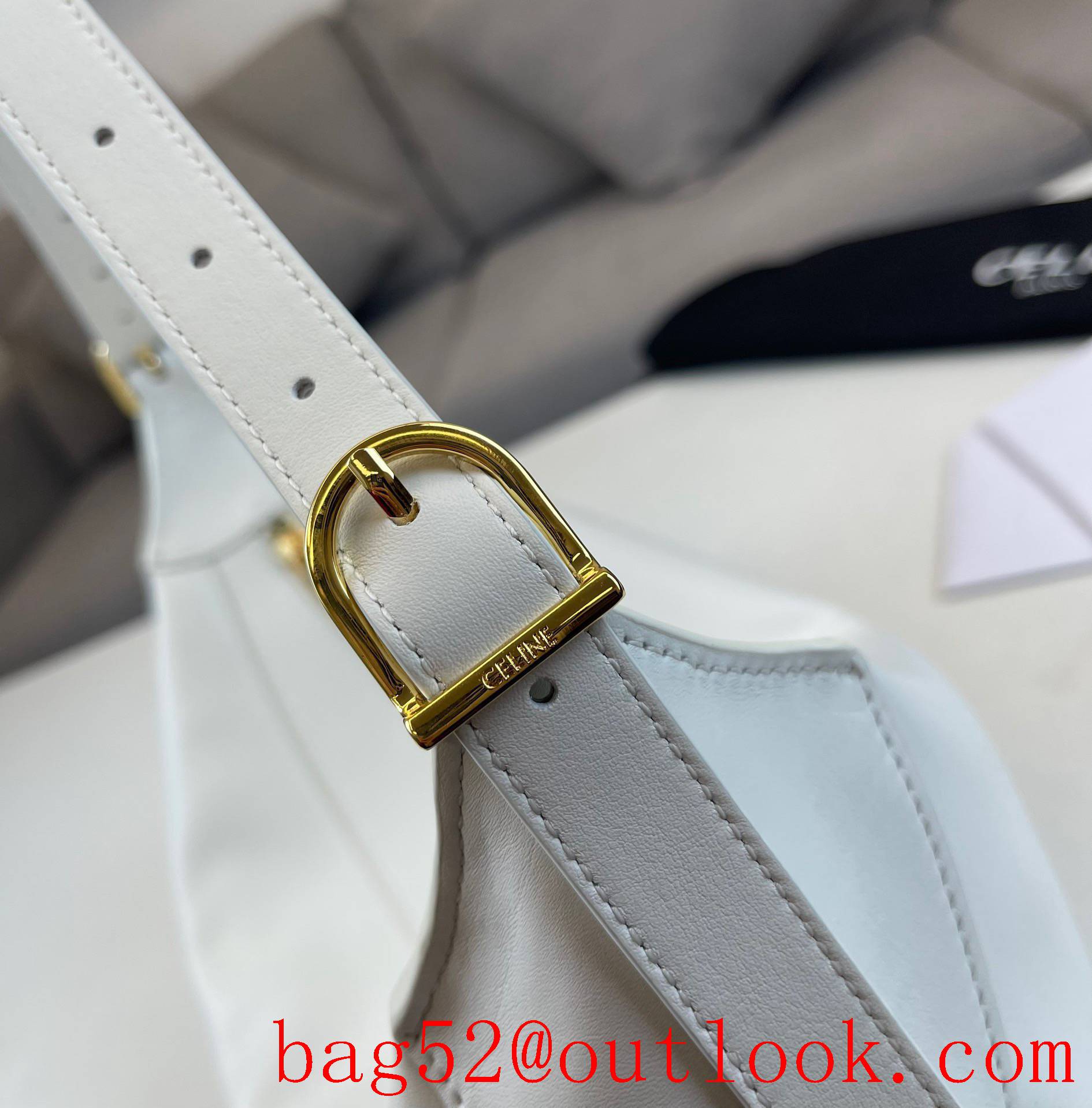 Celine leather lining shoulder bag white medium romy soft calfskin lady bag