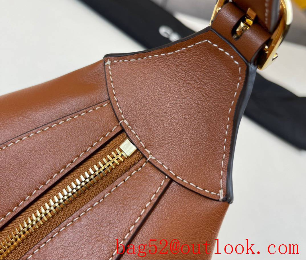 Celine light brown romy medium soft calfskin leather lining shoulder bag handbag