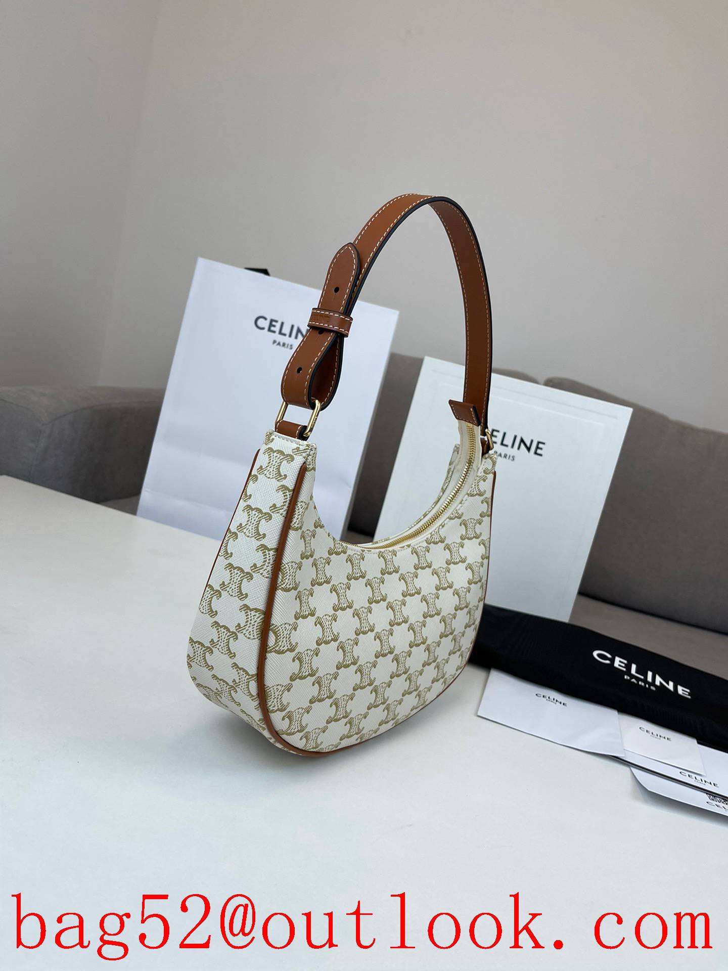 Celine medium New white presbyopia underarm handbag bag