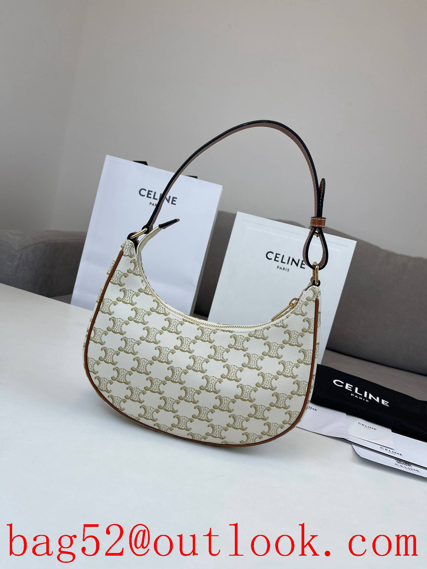 Celine medium New white presbyopia underarm handbag bag