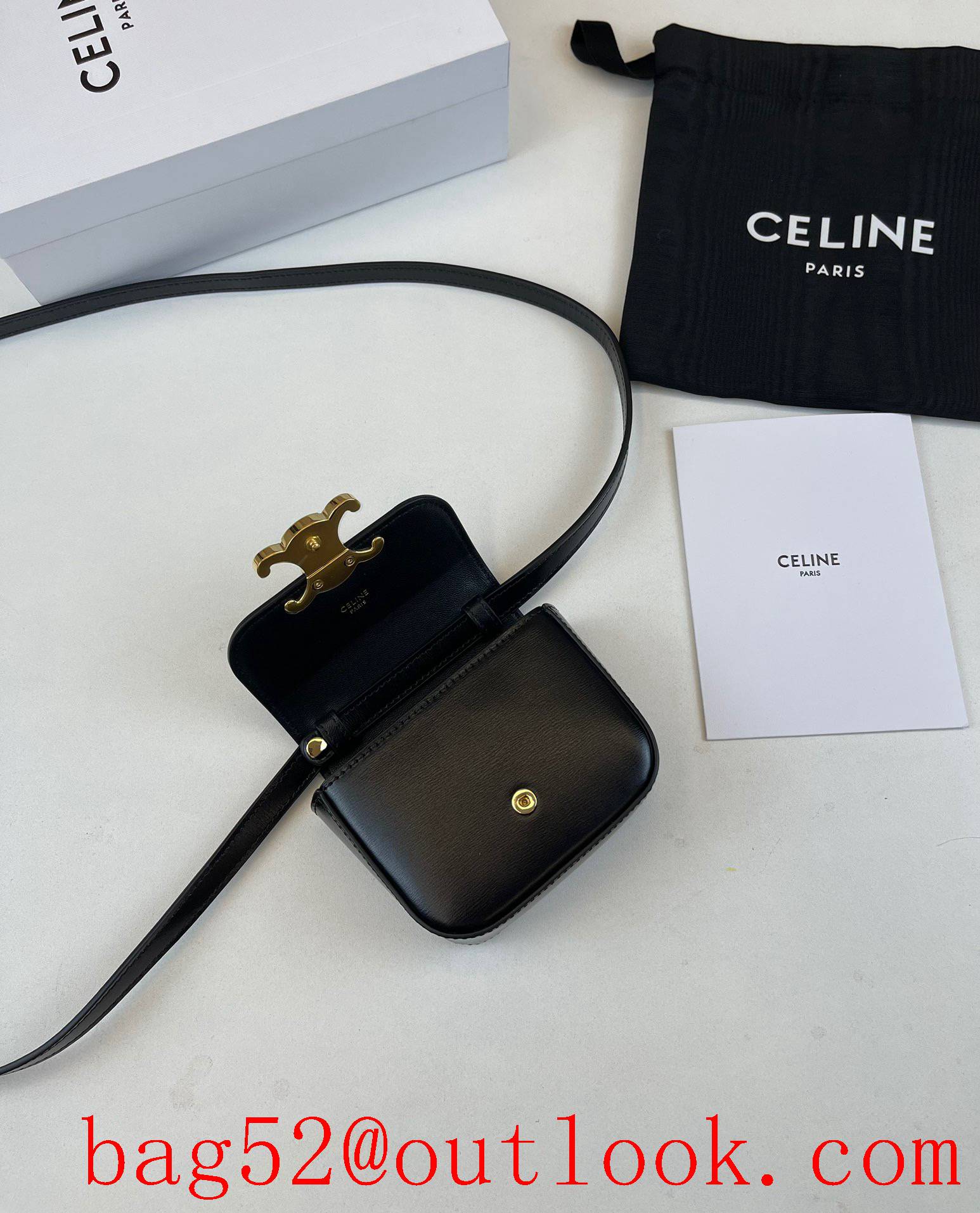 Celine black medium Triomphe cow leather Arc de Triomphe handbag underarm bag