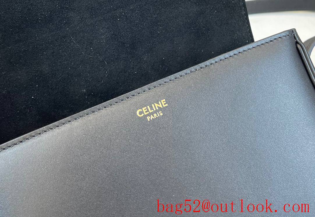 Celine medium black Brand new Folco Cuir Triomphe cow leather handbag lady bag