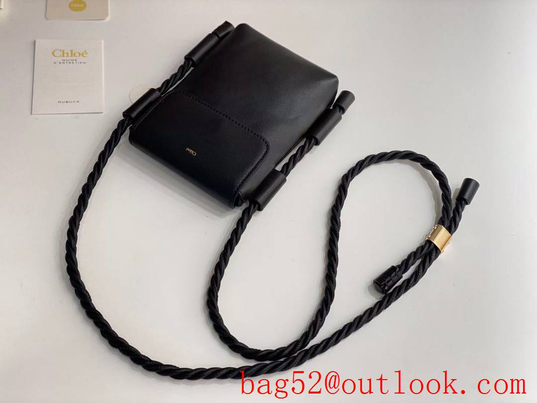 Chole black chloe key X mobile phone bag leather chain shoulder bag