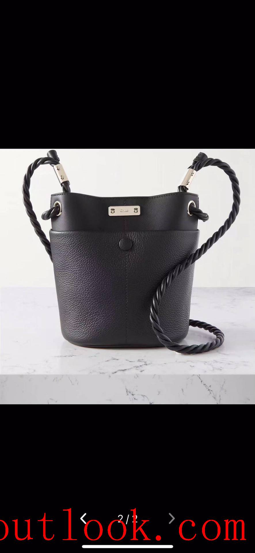 Chole black shoulder key bucket knot handbag bag