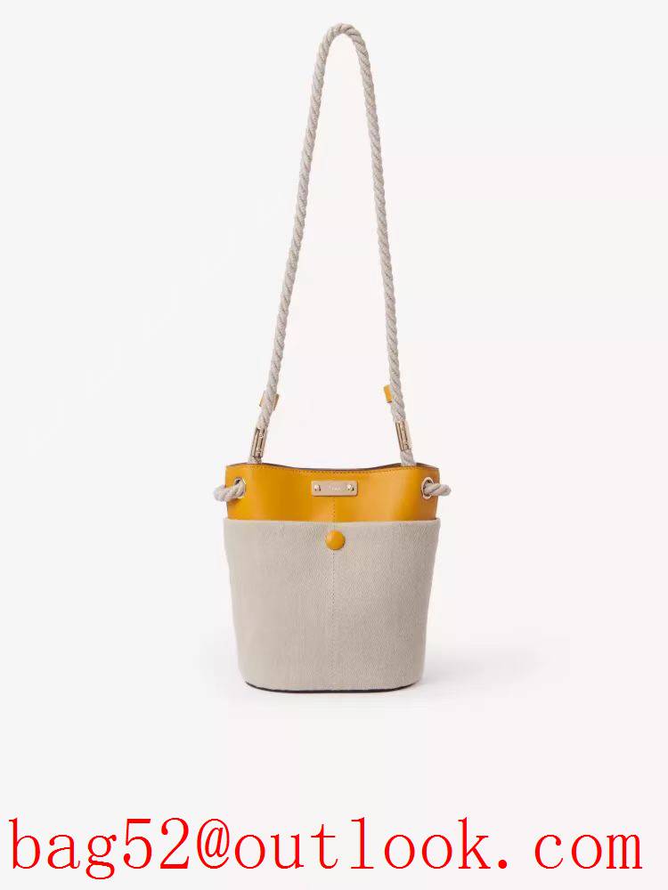 Chole shoudler key bucket knot lady handbag yellow bag