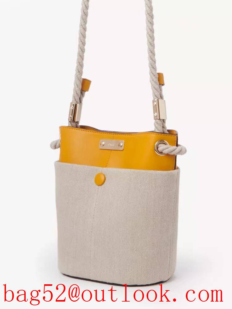 Chole shoudler key bucket knot lady handbag yellow bag