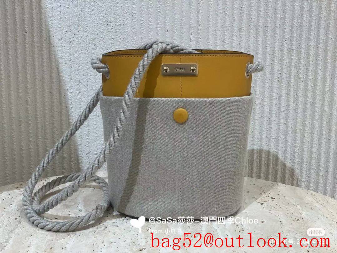 Chole shoudler key bucket knot lady handbag yellow bag